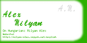 alex milyan business card